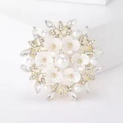 【新品】フラワーブローチ 北欧 入学式 入園式 ゴールド 花