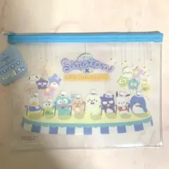 しろたん×はぴだんぶい　フラットポーチ　サンリオ