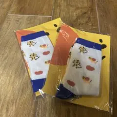 動物柄ソックス 白/青