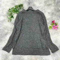 【a.v.v standard】グレー 長袖 リブニット (M) ポリエステル