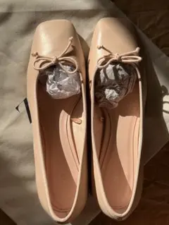 ZARA • ブロックヒール • レザーバレエシューズ　39サイズ