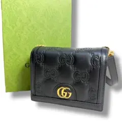 J7042 新品 グッチ GG キルティング チェーン リンク ミニ バッグ 黒