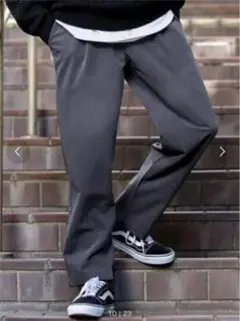 coenイージーパンツ2本タグ付新品、紺&グレーポリエステルレーヨンタック