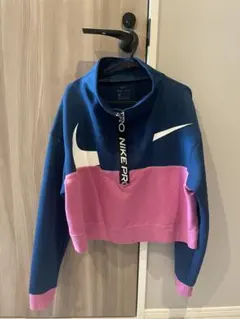 Nike ハイネック クロップドジャージ ネイビー/ピンク