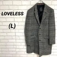LOVELESS ラブレス　千鳥格子　肉厚　羊毛ロングコート　チェスターコートのサムネイル