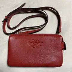 【1日限定価格】★美品★ ダコタ　ショルダーお財布ポシェット　ディープレッド