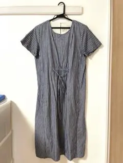 MUJI ストライプ柄 ワンピース M-Lサイズのサムネイル