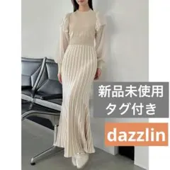 新品未使用タグ付き dazzlin ダズリン バイカラープリーツニットワンピース
