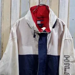 6-380☆トミーヒルフィガー☆セーリングジャケット☆袖刺繍ロゴ☆XL