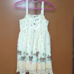 ハウス刺繍クリーム色ワンピース