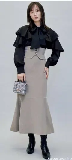 GRL♡コルセット付きフリルボウタイマーメイドワンピース