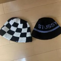 stussy バケット　ハット　チェック　チェッカー　ジャガード　セット