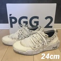訳あり★PGG パーリーゲイツ スパイクレスゴルフシューズ PGG2 白24cm
