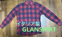グランシャツ GLANSHIRT チェックシャツ 赤と紺ネルシャツ 41/16
