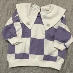 H&M チェック柄 トレーナー 90cm きのこ