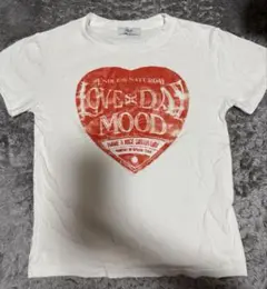 SHEPP ハートプリント 半袖Tシャツ ホワイト