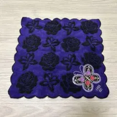 アナスイ　タオル　ハンカチ　刺繍　紫のサムネイル