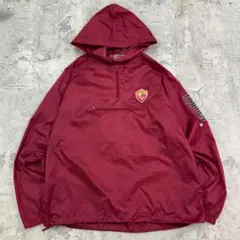 公式　ASローマ　00s　アノラックパーカー　Y2K　古着　レッド　バーガンディ