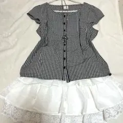 トゥモローランド ギンガムチェック シャツ ダークコケット バレエコア y2kのサムネイル