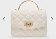 CHARLES&KEITH クレシダ キルトプッシュロックトップハンドルバッグ