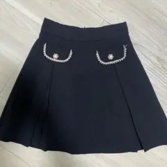 最終値下げINGNIパール装飾付き ブラック フレアスカート