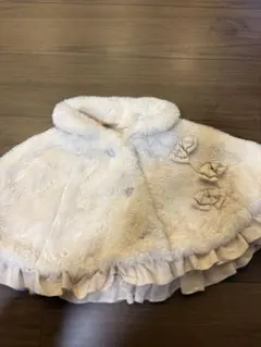 ベビーポンチョ　ピンクベージュ　フリーサイズ