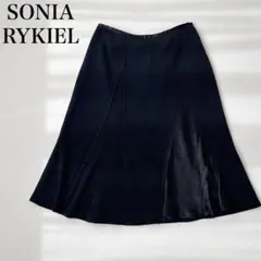 SONIA RYKIEL ソニアリキエル フレアスカート ブラック ウール