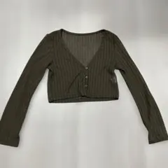GU リブ編みボタン付きカーディガン Mサイズ