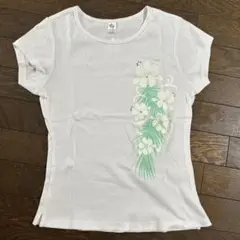 フラダンス　Ｔシャツ ハイビスカスプリント　ラインストーンのサムネイル