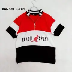 カンゴールスポーツ 半袖カットソー ハーフジップ F レッド ビッグロゴのサムネイル