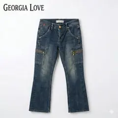 GEORGIA LOVE Y2K カーゴ ブーツカット フレアデニム ゴールドSのサムネイル