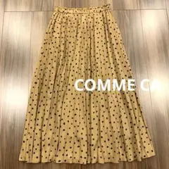 COMME CA コムサ　ドット柄　プリーツロングスカート　ベージュのサムネイル