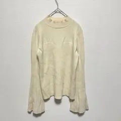 JUNOAH リブニット ハイネックトップス アイボリー Mサイズ 長袖
