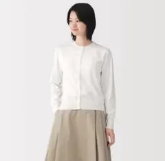 無印良品　ＵＶカット強撚コットンクルーネックカーディガン