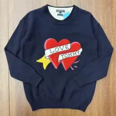 ラ*イ様 TOMMY HILFIGER ニット セーター 古着 ネイビー Sサイ