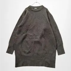 イエナ ニットワンピース 深緑 エルボーパッチ クラシカル ウール混のサムネイル