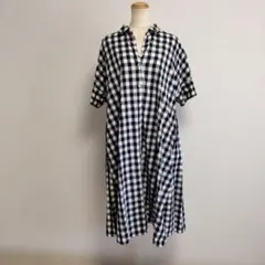 niko and…チェック柄ロングシャツワンピース