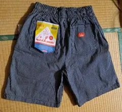 新品！クックマン ヒッコリー ハーフパンツ Lサイズ ネイビーのサムネイル
