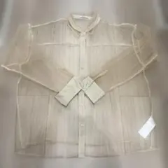 niko and ... （ニコアンド）シースルー長袖シャツ ベージュ