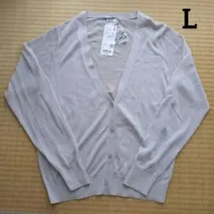 L 新品未使用　ユニクロ　レディース　ライトVネック　シアー　カーディガン