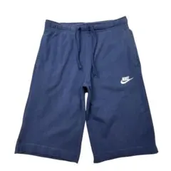 NIKE ハーフパンツ ロゴ刺繍 薄手のスウェット生地　紺　S