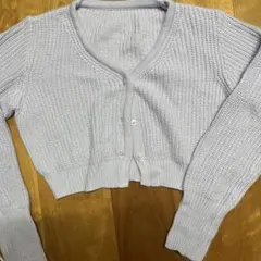 薄紫 Vネック ニットカーディガン　韓国