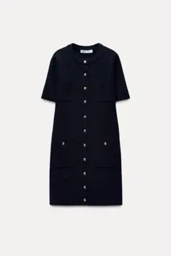 【新品タグ付き】ZARA ネイビー ワンピース