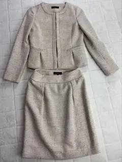 【卒入学に♪】グリーンレーベルリラクシング　ノーカラーツイードジャケット　S〜M