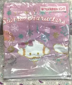 サンリオキャラクターズ　ウィンタークジ　一番くじ　フェイスタオル　ピンク　18