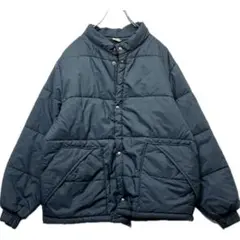 ヴィンテージジャケット ダークブルー ナイロンジャケット キルティング L 古着