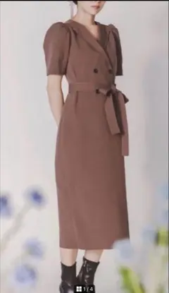 セルフォード　トレンチ風ニットワンピース　38