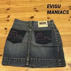 美品✨️EVISU エヴィス デニムスカート ミニ丈 カモメロゴ 濃紺 美品