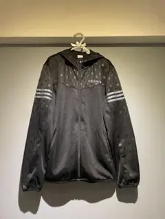 adidas ドット柄 フード付きジップアップ　L