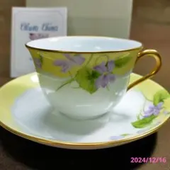 新品　レア　美品　大倉陶園　若草色　色蒔き　スミレ柄　皿・プレート　1枚 新品 レア 美品 大倉陶園 若草色 色蒔き スミレ柄 皿・プレート 1